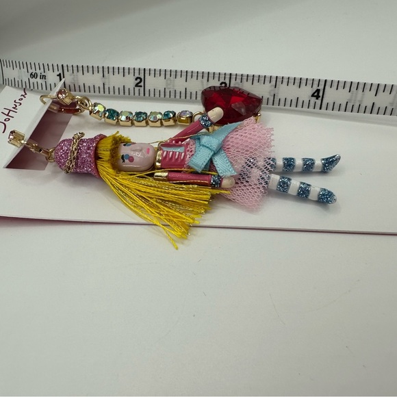 Betsey Johnson Nutcracker Heart Mismatch Pink Earrings NWT - Picture 5 of 7